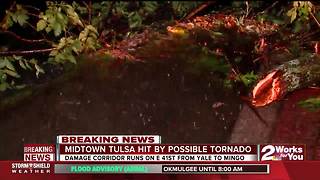 Possible tornado hits midtown Tulsa overnight