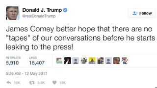 Trump Threatens Comey In Tweet