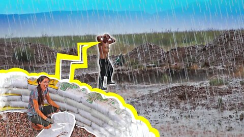 An Intense Monsoon Storm Threatens Our Earthbag Root Cellar