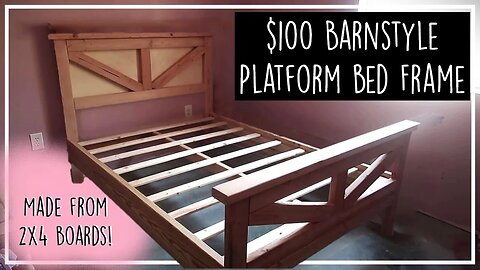 DIY Full 2x4 Platform Bed Frame//Farmhouse//Barn Style