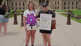 Pro-choice advocates gathered at the Capitol as part of a nationwide protest