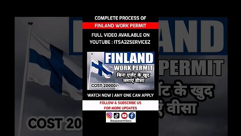 FINLAND WORK PERMIT 2023 FINLAND WORK VISA 2023 #SHORTS #YTSHORTS #finlandworkpermit #itsa2zservice