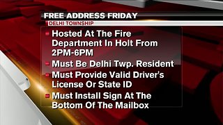 Free Address Friday at Delhi Township Fire Department