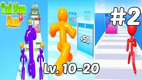 Tall Man Run Gameplay 🔥 All Levels 10 to 20 🔥 Satisfying Mobile Games