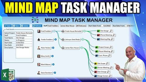 How To Make An Automated 1-Click Mind Map & Task Manager In Excel [FREE Download]