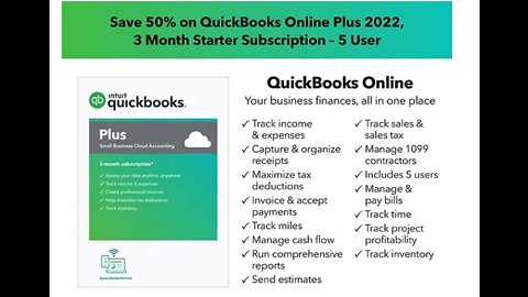 QuickBooks Online Plus 2022, includes up to 5 Users [Online Code]