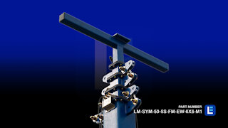 Syncing Telescoping Light Mast - 13.5-50' 5 Stage Fixed Mount Light Tower - 360° Rotating Boom