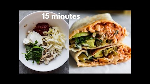 15-MINUTE HEALTHY SPICY CHICKEN WRAPS | Easy Lunch Idea