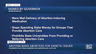 Arizona bans abortions for genetic issues