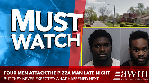 Four Men Attack Pizza Delivery Guy, Painfully Find Out What He Used To Do For A Living