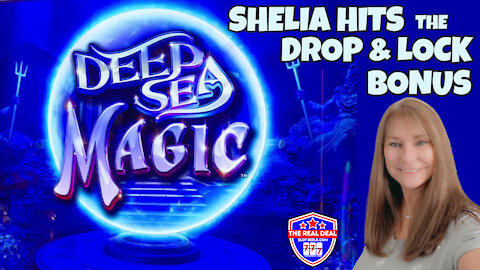 SHELIA plays DEEP SEA MAGIC & gets the DROP-n-LOCK BONUS at the ARIA CASINO $2.50 BETS SLOTFOOL.COM