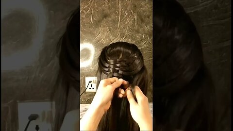 Half basket wave braid full tutorial link in comment section #shortsvideo #easyhairstyle