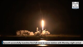 SpaceX successfully launches first full crew to space station with Monday night arrival