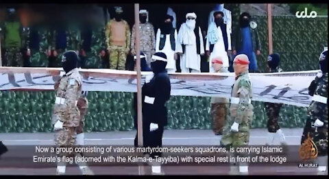 Afghanistan National TV: Taliban parades Suicide attackers, Car bombs, barrel bombs, vest explosives