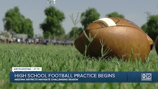 High school football practice begins