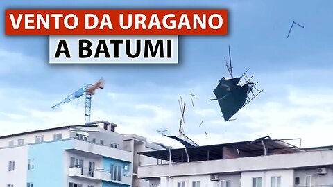 Testimoni oculari scioccati! Venti inaspettati di uragano → Tempesta a Batumi 2023