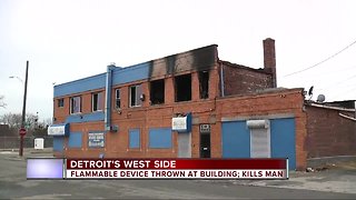 Flammable device thrown at building on Detroit's west side