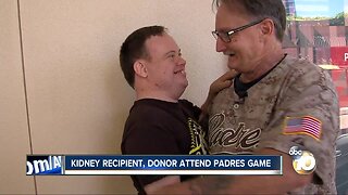Kidney recipient, donor attend Padres game