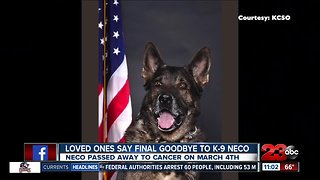 Loved one say final goodbye to K-9 Neco