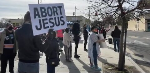 crazy leftists assault patriot documenting a protest of god "Adventure Church"