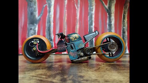 Rat Rod Cyberpunk Motorcycle 3D Print From Sketchfab Model