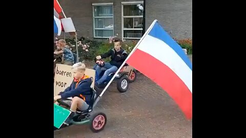 Kids of Holland Protest with the Farmers against WEF Ruin