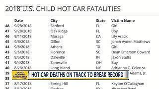 2018: Likely highest number of hot car deaths