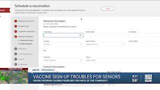 Vaccine sign-up troubles for seniors