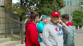 HS Football rallies at City Hall for fall season