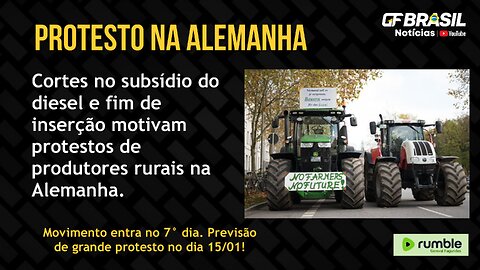 Cortes no subsídio do diesel e fim de isenção motivam protestos de produtores rurais na Alemanha!