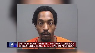 Detroit man arrested in Ohio allegedly threatened a 'mass shooting' in Michigan