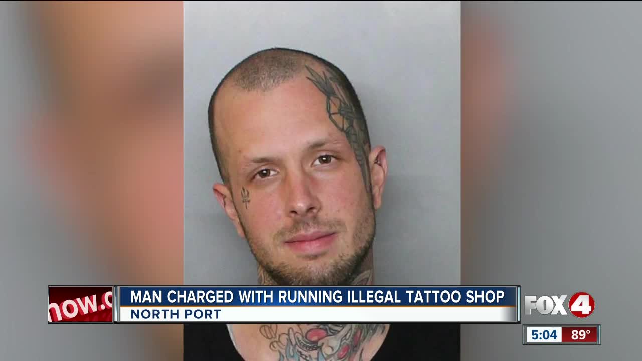 Man arrested for illegally tattooing from home