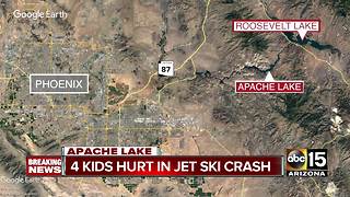 Four children hospitalized after jet skis collide at Apache Lake