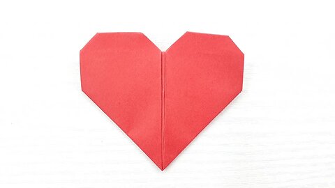 Origami easy paper heart bookmark with Ski