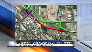 TRAFFIC ALERT: Overnight closures on I-84 in Nampa to begin Monday