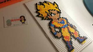 Artist creates Dragon Ball figure using hama beads