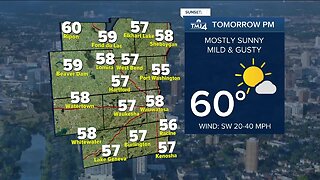 Mostly sunny Saturday with a high of 60