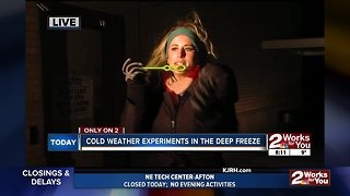 Cold weather experiments in deep freeze
