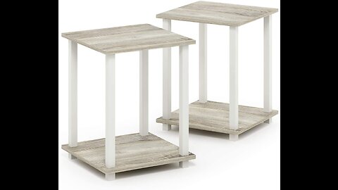 Furinno Simplistic Set of 2 End Table, AmericanoBlack & Simple Design Coffee Table, Espresso