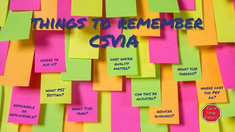 Things to Remember - CSV1A Edition