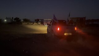 Chevy Silverado doing donuts