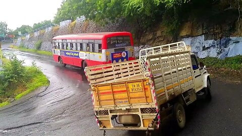 Dhimbam Ghat Road KSRTC Bus excelent turn KSRTC Bus STUCK In Dhimbam Ghat Dangerous Hairpin Bend
