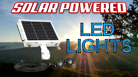 Solar Powered Dual LED Light - 12 Hour Run Time - Day/Night Photocell or Motion Sensor - 50' Cord