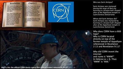 CERN | Why Is Learn Located On Top of the Former Temple of Apollyon? Why Is the CERN Logo 666? Why Did CERN Invent "WWW" (In Hebrew = 666)? Where Does Satan Dwelleth? (PART 2 of 2)