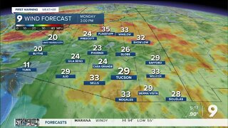 Gusty winds continue through Monday for much of southern Arizona