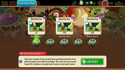 Plants vs Zombies 2 - Plant of the Week - Electrici-tea - April/May 2024