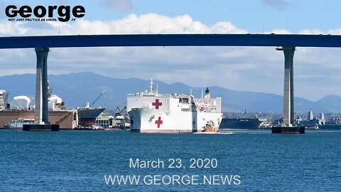 USNS Mercy (T-AH 19) Deploys in COVID-19 Response Support, March 23, 2020