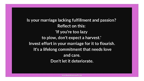 Is your marriage lacking fulfillment and passion?