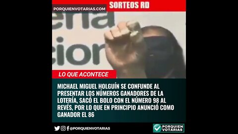 Michael Miguel Holguín se confunde al presentar los números ganadores de la Lotería,