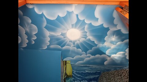 3D ceiling painting design sky, pat 3